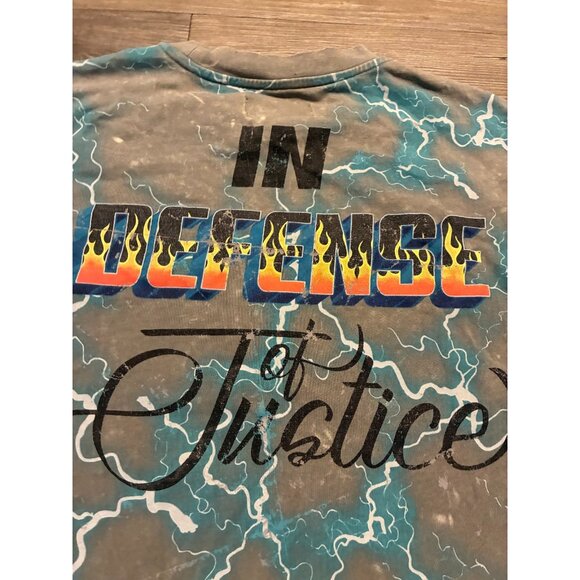 First Row Freedom Is Not Free T-Shirt Mens Medium Gray Graphic Rhinestone Flames - Picture 11 of 11